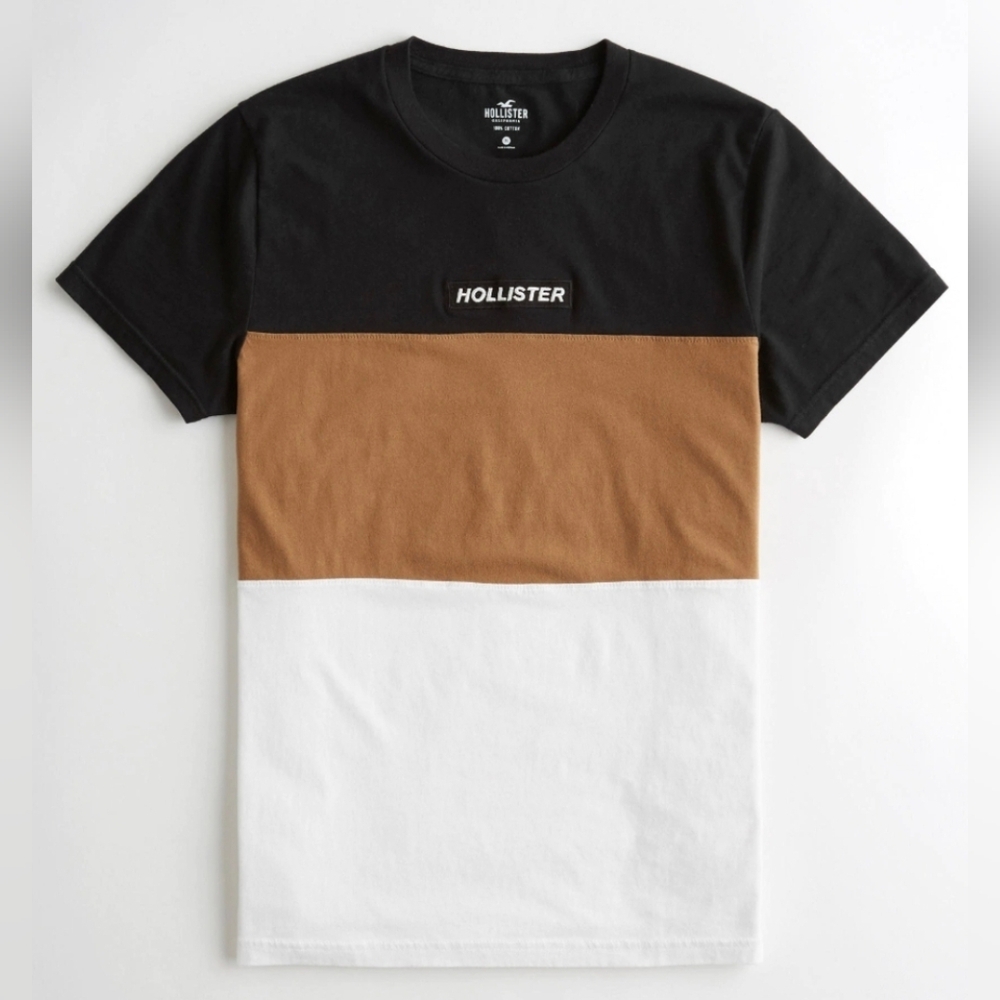 Men's Hollister Stripe Color Block Tee Size XXS